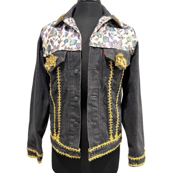 Levi's Jackets & Blazers - Upcycled 1989 Levi’s 70506 Trucker Jacket Made in USA | Gold Baroque Trim & Broc
